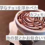 【自作短歌】幾何学なチョコを浮かべたカフェモカの泡の髭とかお似合いでした　(朝倉冴希)